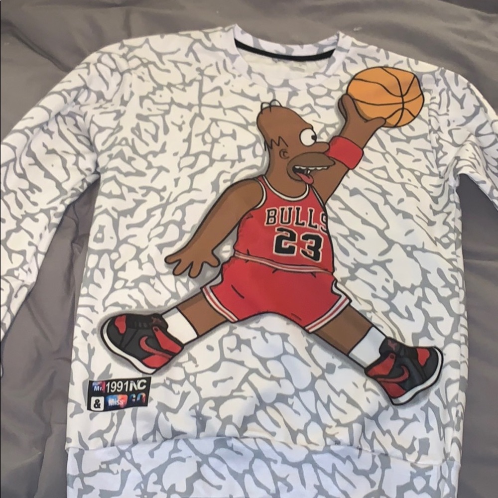 Homer Simpson as Michael Jordan Crewneck
